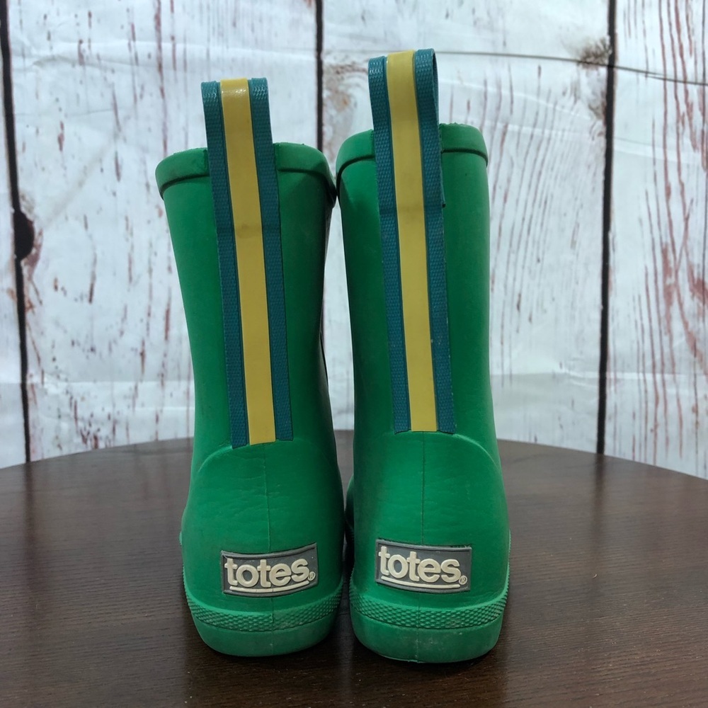 TOTES Kids Green Rain Boots - Comfortable Waterproof Boot 9-10 - Picture 8 of 12